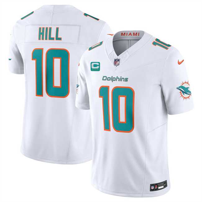 Men & Women & Youth Miami Dolphins #10 Tyreek Hill White F.U.S.E With 3-Star C Patch Vapor Limited Stitched Jersey